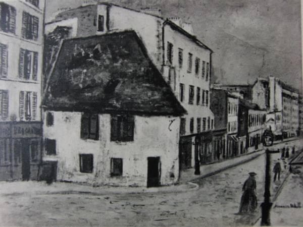 ユトリロ、希少・画版、版上サイン入