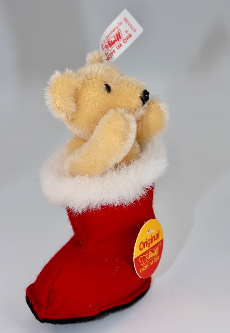 Steiff クリスマスブーツの中の小さなテディベア10cm 2000年度製品