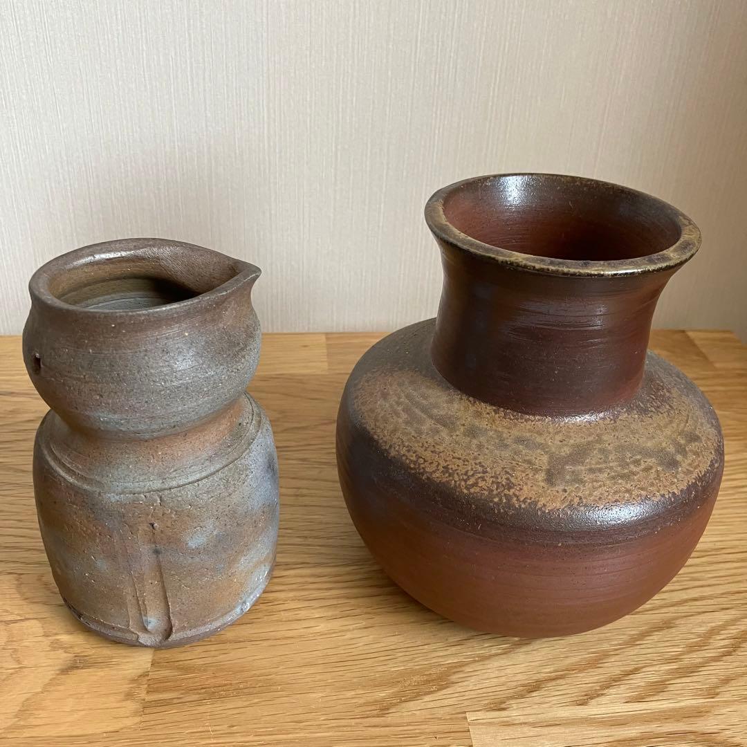 備前焼　花瓶4点セット