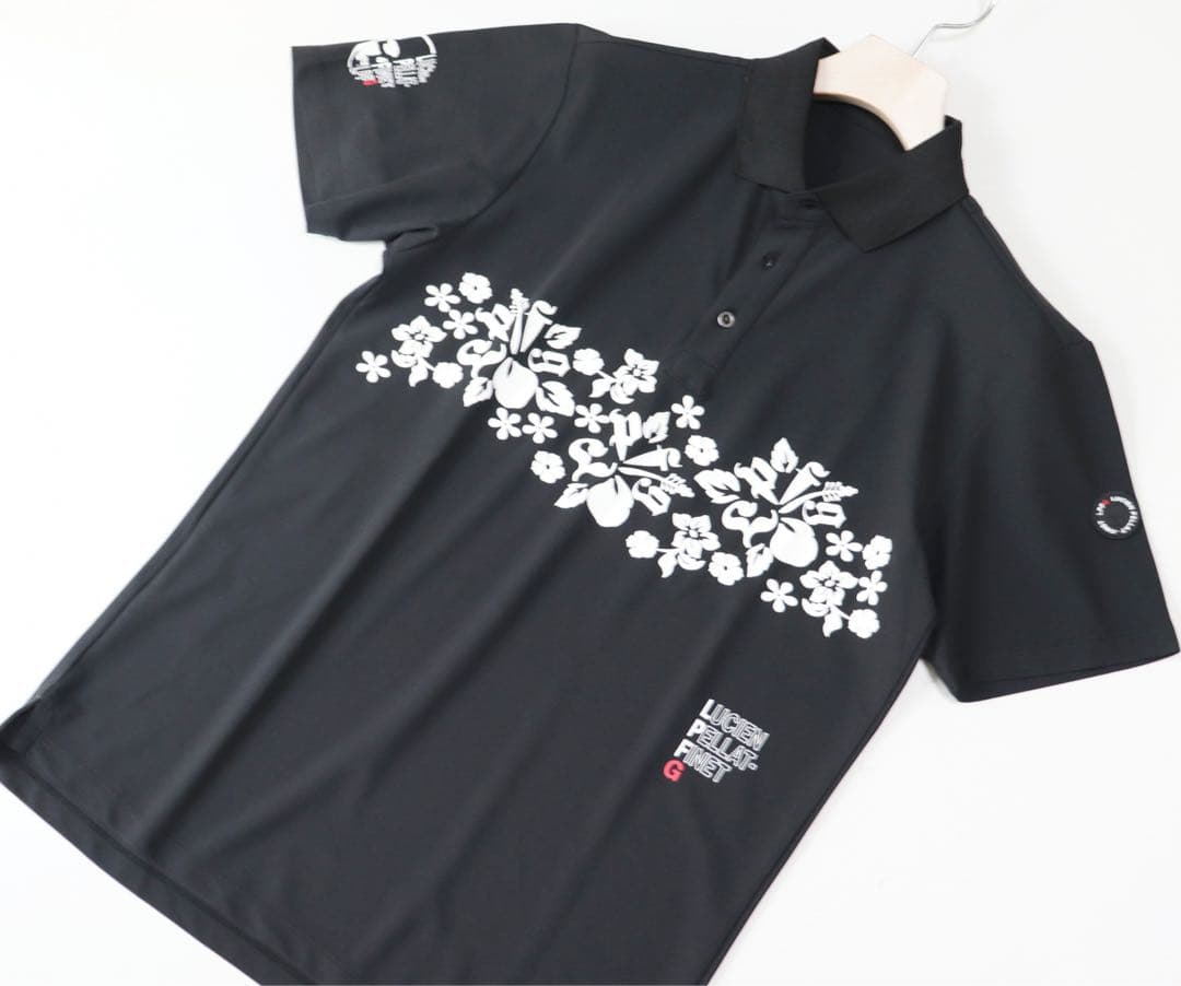 《ルシアン ペラフィネ》新品 伸縮性あり 豪華花柄ポロシャツ ゴルフウェア M