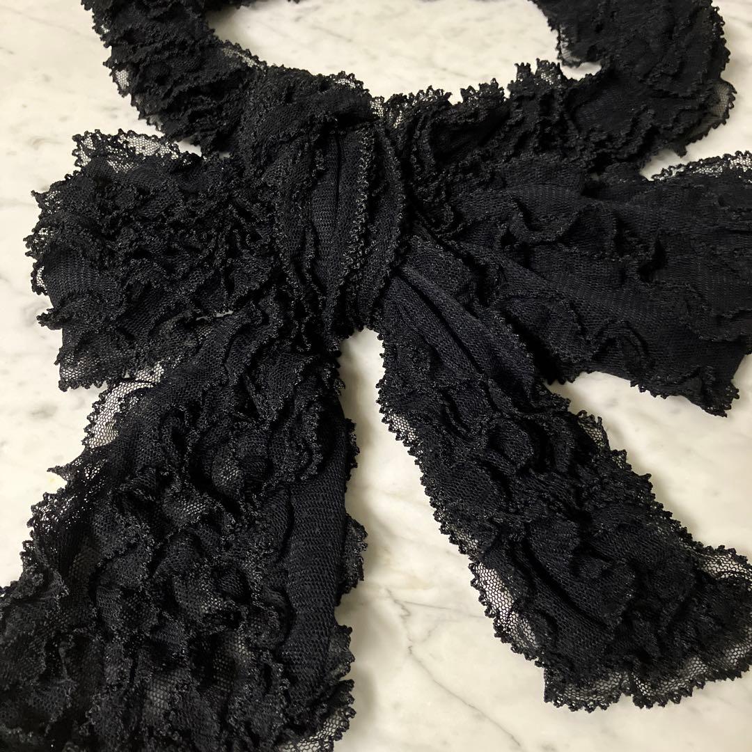 カネコイサオサッシュベルト黒ポルカドットチュールレースピンクハウス