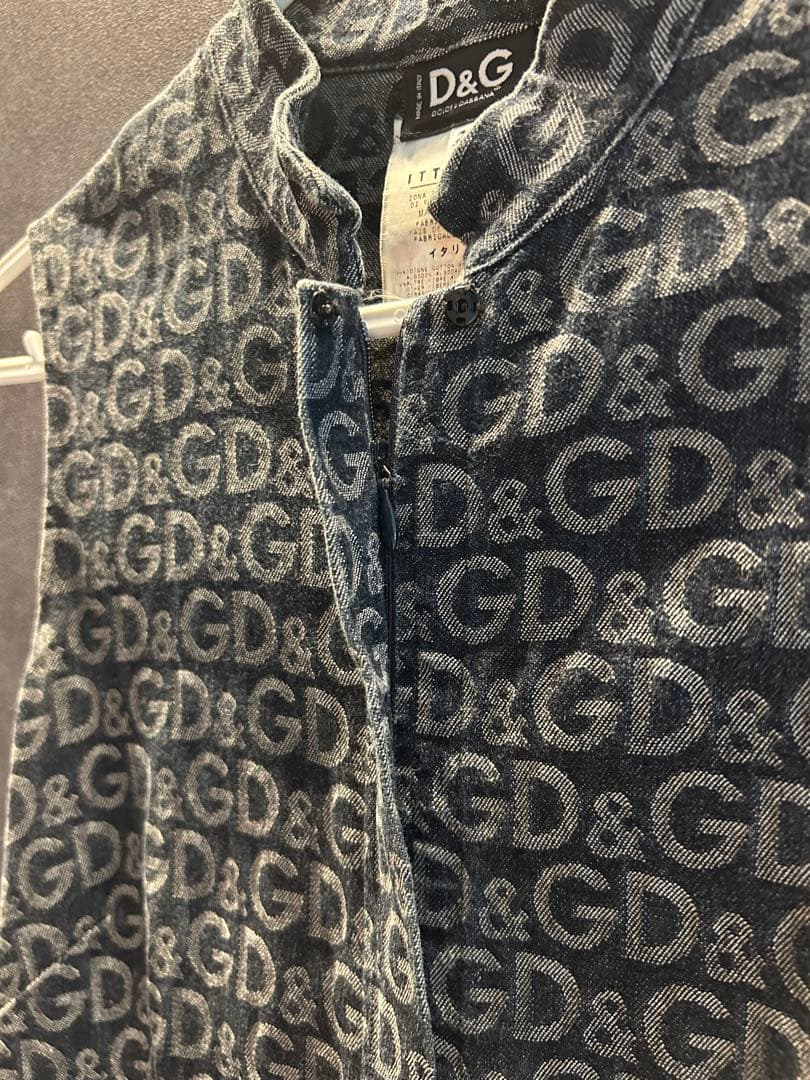 【良品】DOLCE&GABBANA 総ロゴノースリーブプリーツワンピース 36