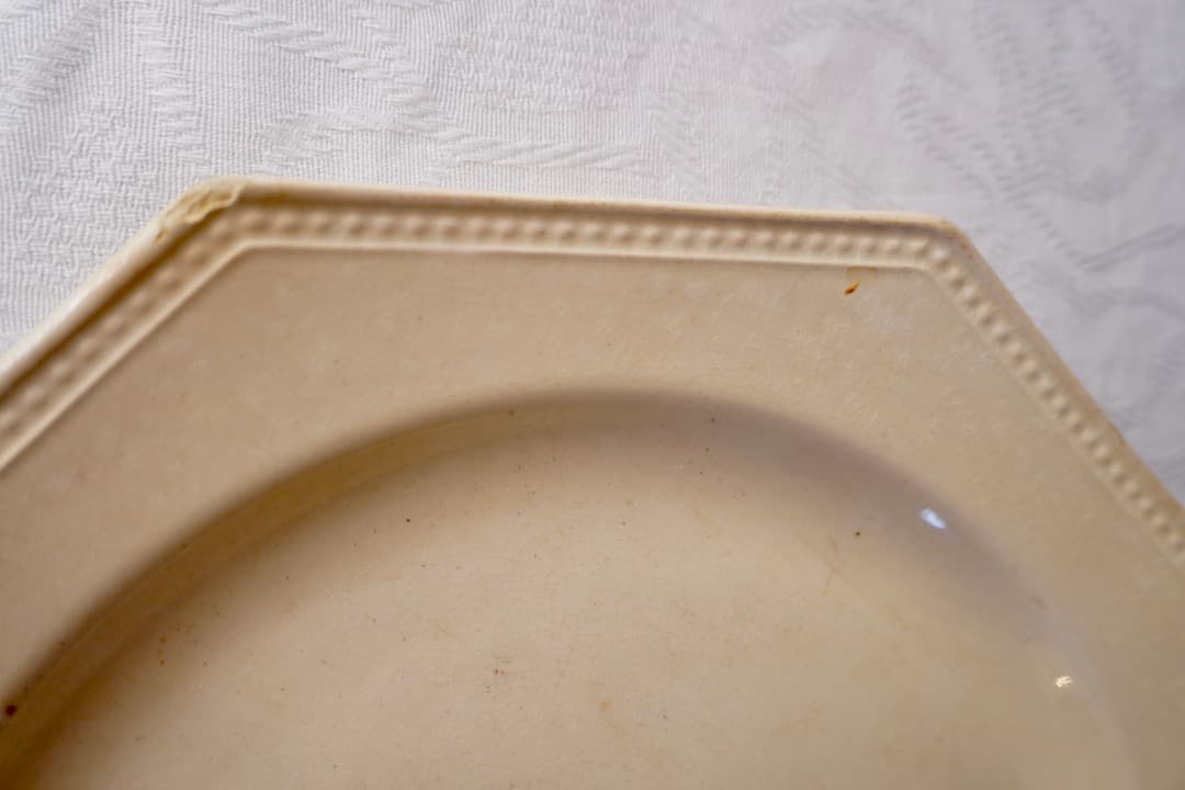 フランス アンティーク クレイユモントロー オクトゴナルプレート 陶器 平皿⑥