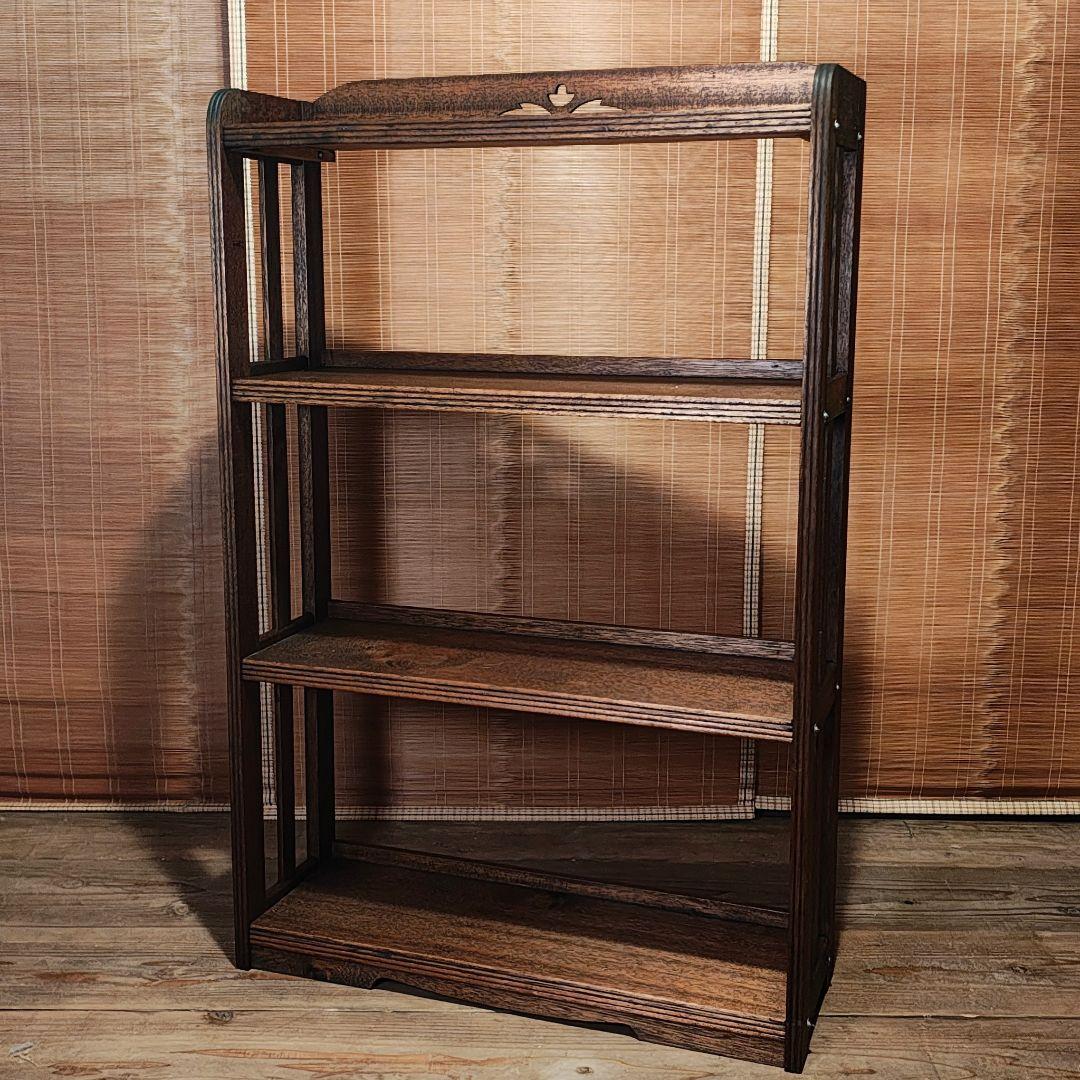 木製本棚4段　オープンラック　昭和レトロ　古家具