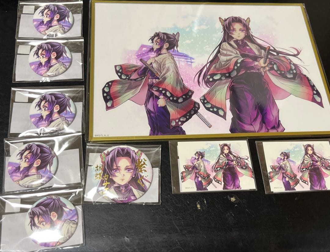 C106 鬼滅の刃 しのぶとカナエ 繋ぐ アクリル色紙等9点セット