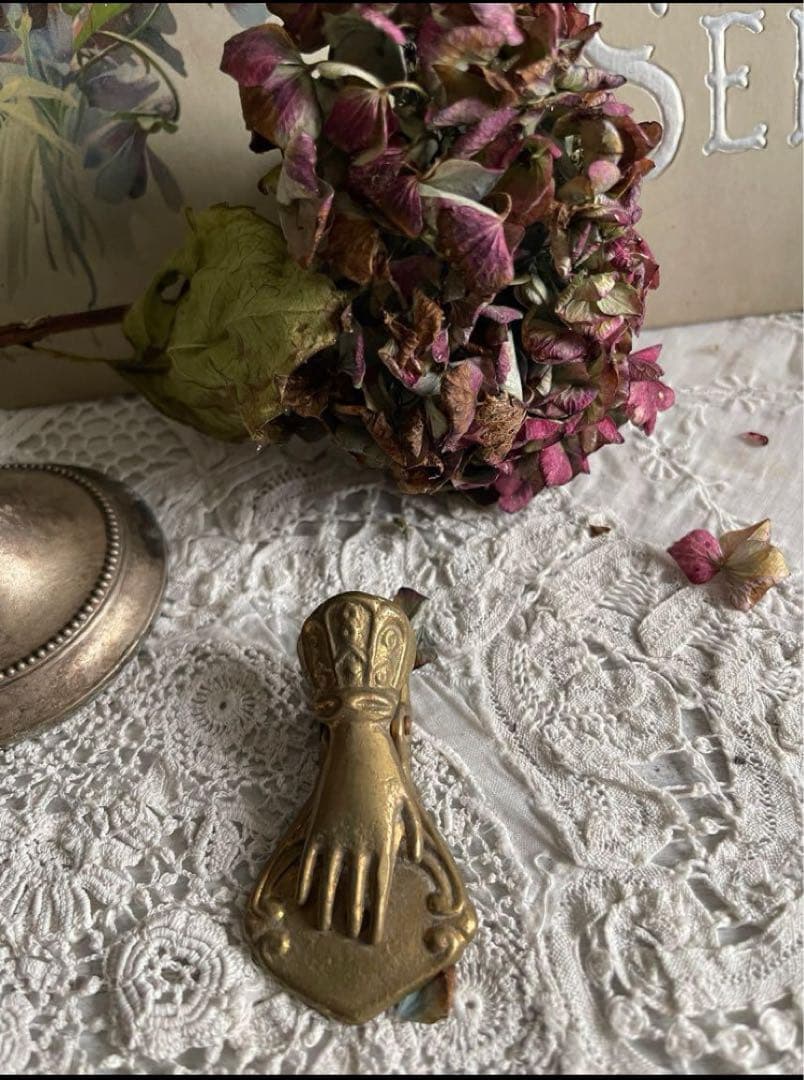 【お70】10 フランス　アンティーク　ハンド　クリップ 貴婦人の手