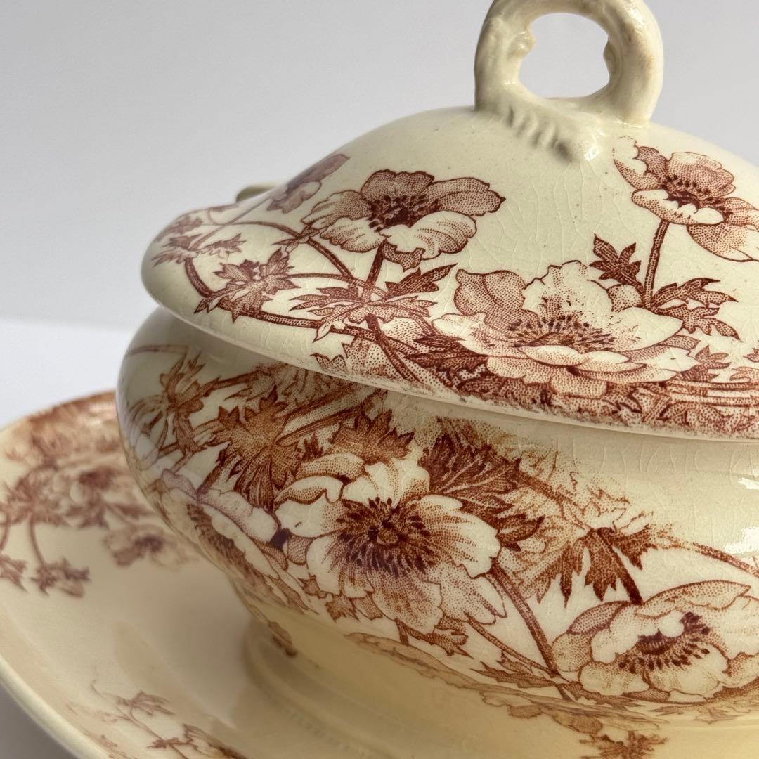 フランスアンティーク Gien ジアン Anemones アネモネ　ソーシエール