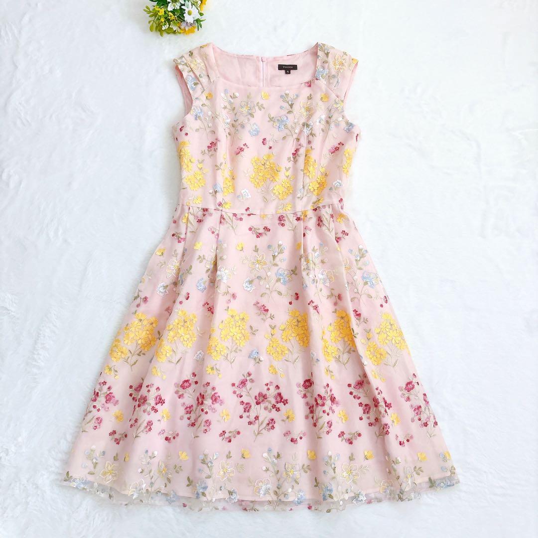美品 TOCCA 宝塚コラボ GARDEN FLOWER ワンピース ピンク L