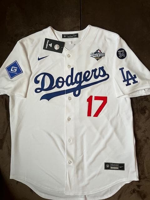 大谷翔平2025WSホームReplicaジャージ♯34&WS2025パッチ付　L