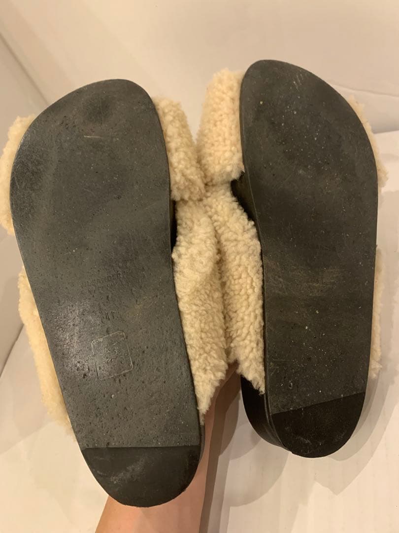 【美品】JIL SANDER サンダル 41 ファー付き 正規品 ジルサンダー