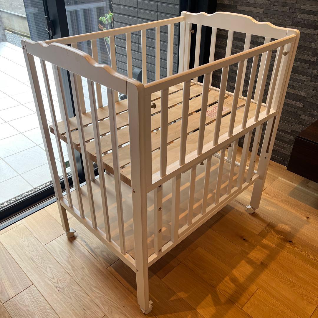 Wオープン腰楽ハイミニベッド　ベビーベッド　ハイタイプ