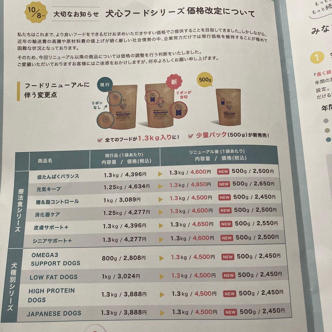 犬心 元気キープ ドッグフード 1.3kgに増量×2袋 リニューアルされました！