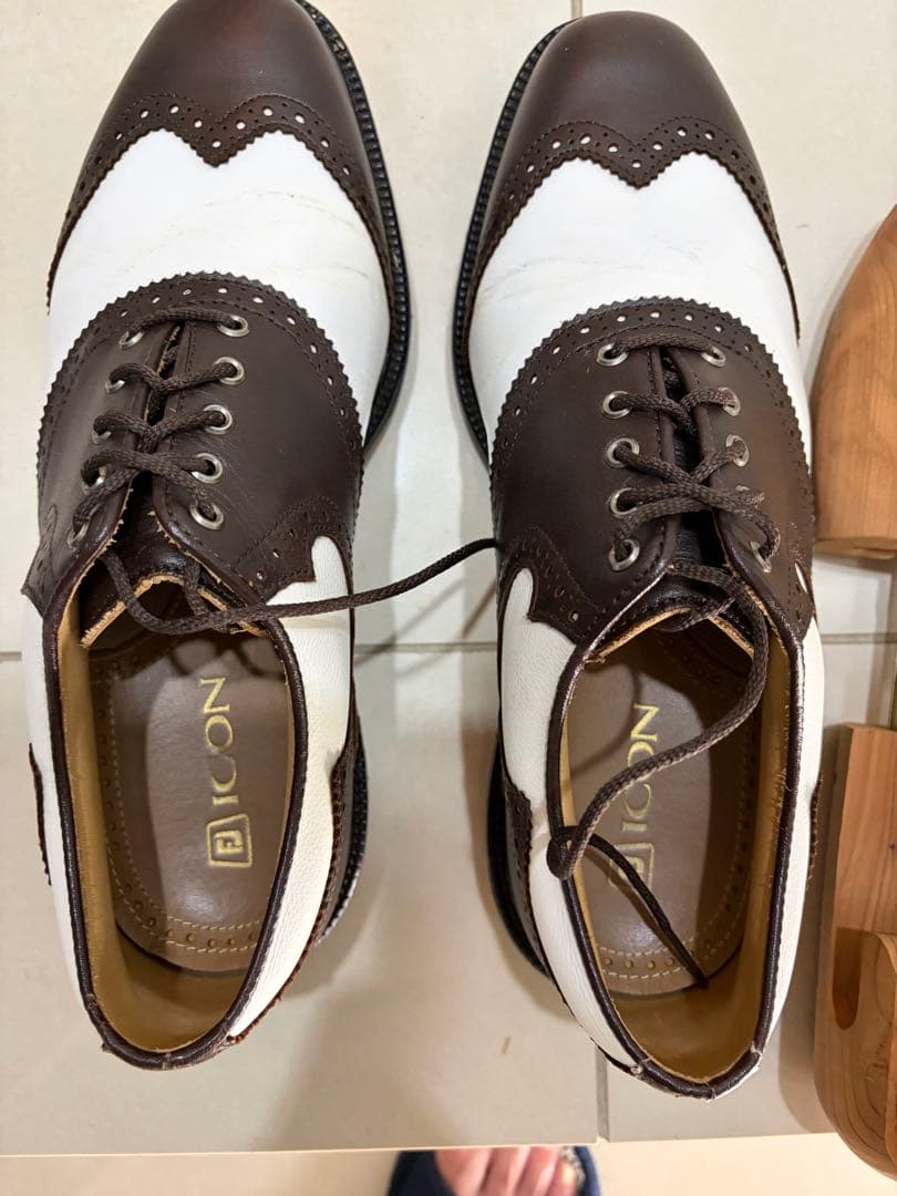 マイジョイズ　FJ ゴルフシューズ ブラウン/ホワイト