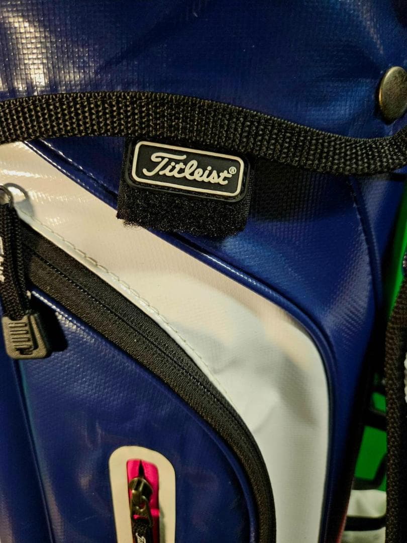 超高級美品　Titleist 高級エナメル/キャディ/ ネイビー/ピンク