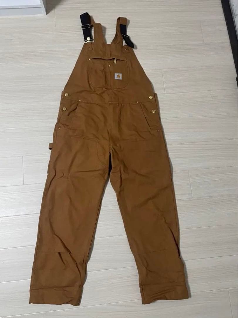あつあげページ Carhartt ダックビブオーバーオール ブラウン