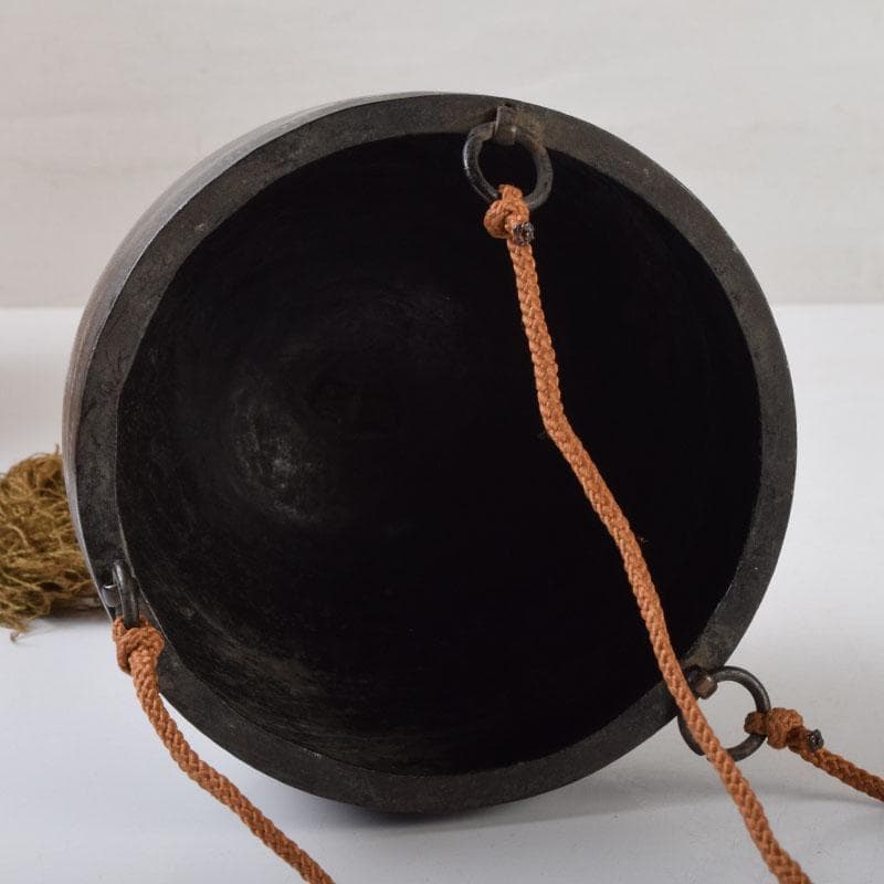 中国　古銅宣徳銅　漢詩山水楼閣文　壁飾　時代箱付　C　9086