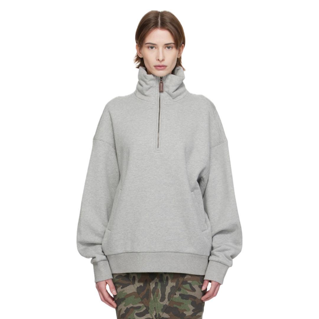 【Fax Copy Express】ハーフジップ スウェット グレー M