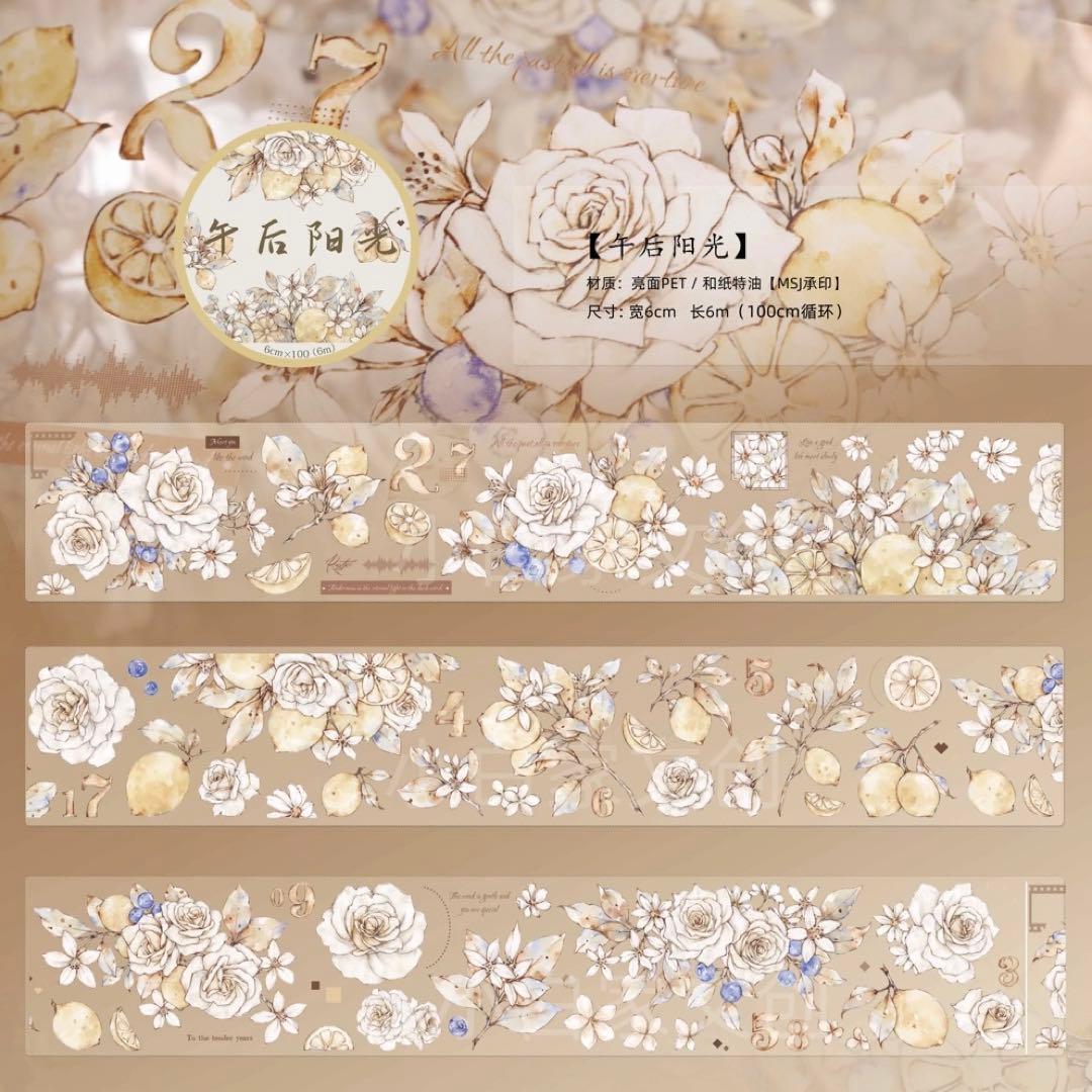 新品マスキングテープ　花マスキングテープお裾分け　切り売り7ループ