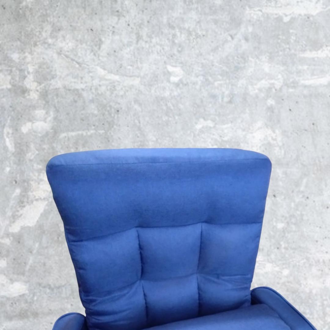 座椅子　肘掛付き　ハイバック　折りたたみクッション付リクライニング　14段階調節