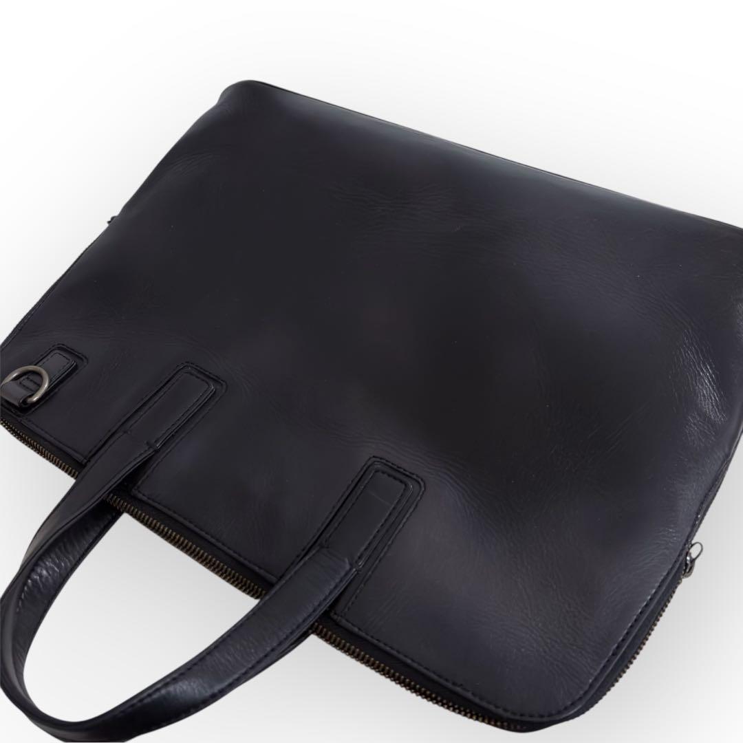 MOTHERHOUSE マザーハウス ビジネスバック ブラック レザー シンプル