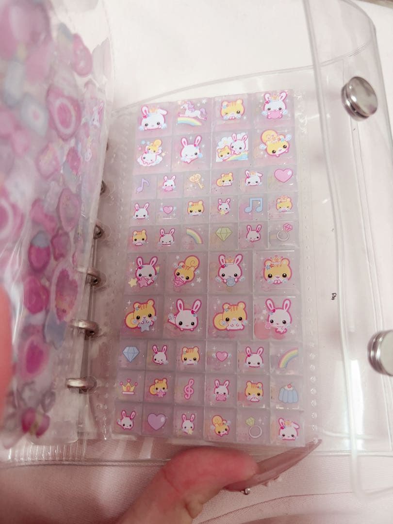 透明シール帳＆ボンボンドロップシール、おはじきシール、タイルシールセット