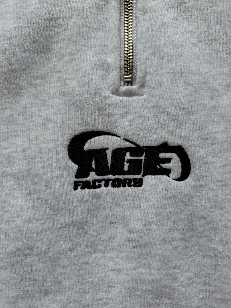 Age Factory ハーフジップスウェット ASH GRAY