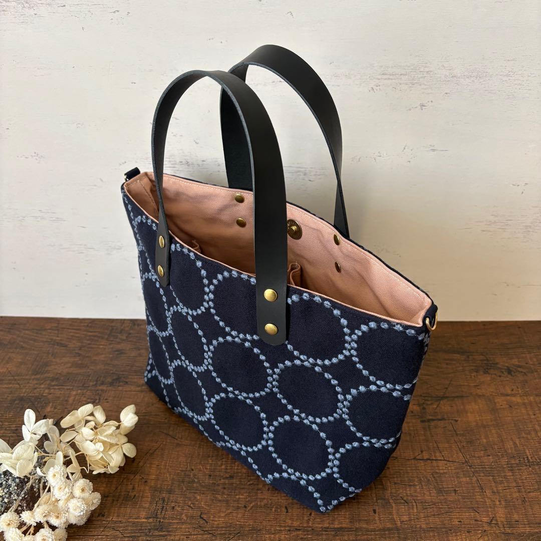 ハンドメイド　Ｓサイズ ミナペルホネン　dop タンバリン　ネイビー