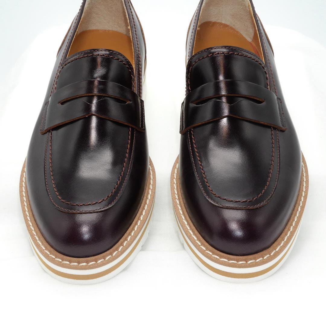 22.5　REGAL　リーガル　シューズ　厚底ローファー　ボルドー