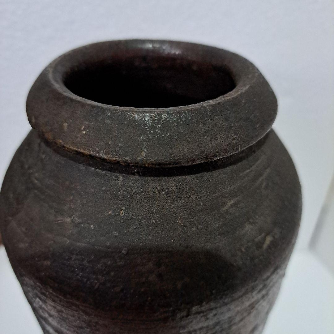 初代　木津宗詮作　古南蛮壺　拝領品　共箱　珍品壺