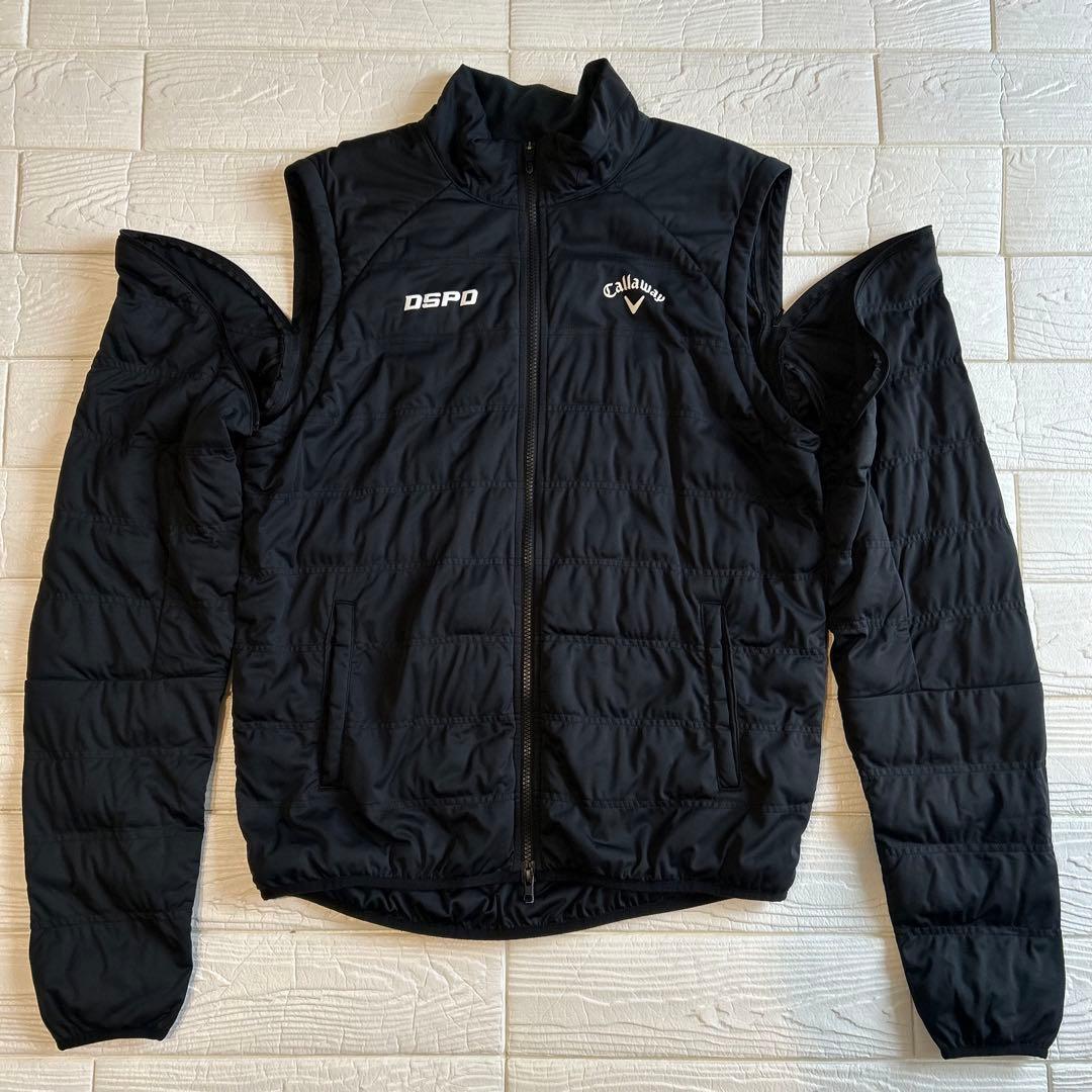 美品 Callaway ブラック 中綿 2way ジャケット 軽量 ダブルジップ