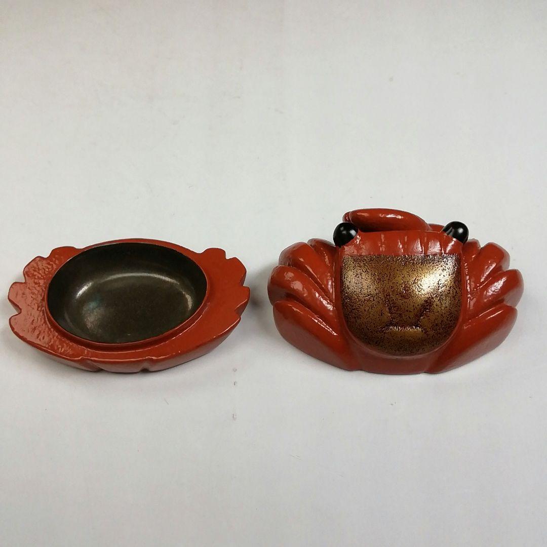 Ｔ９３６　香合　『蟹　香合』『山崖宗陽 作』漆塗蒔絵　共箱　茶道具
