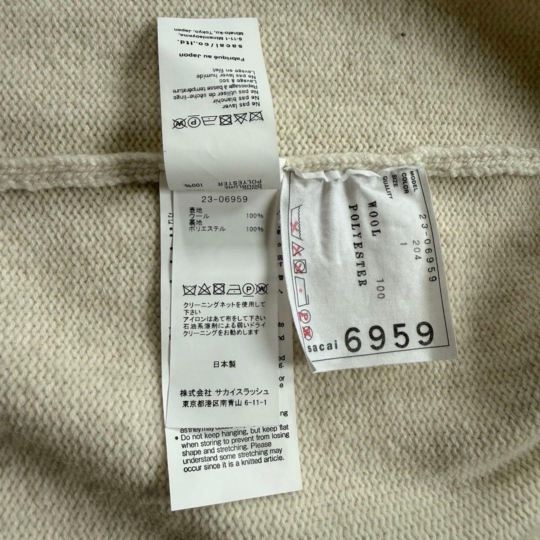 希少✨sacai 21aw Wool Kint Zip up Blouson