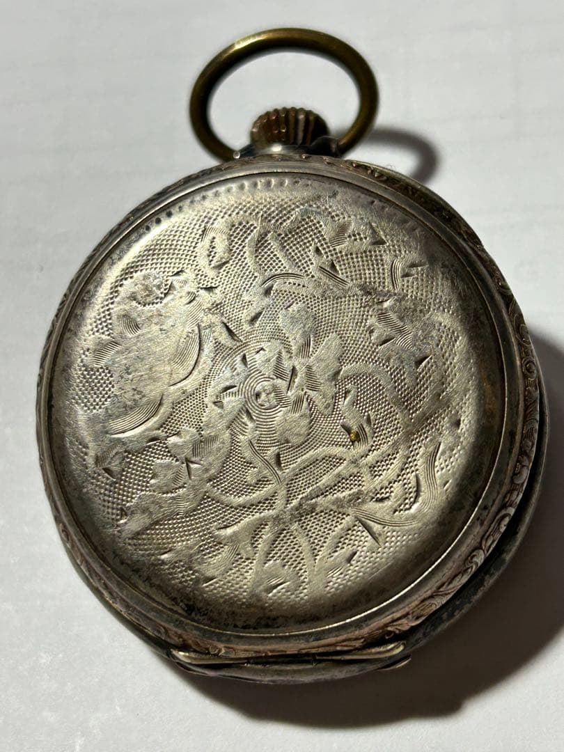 100年前銀製スイスCylindre懐中時計