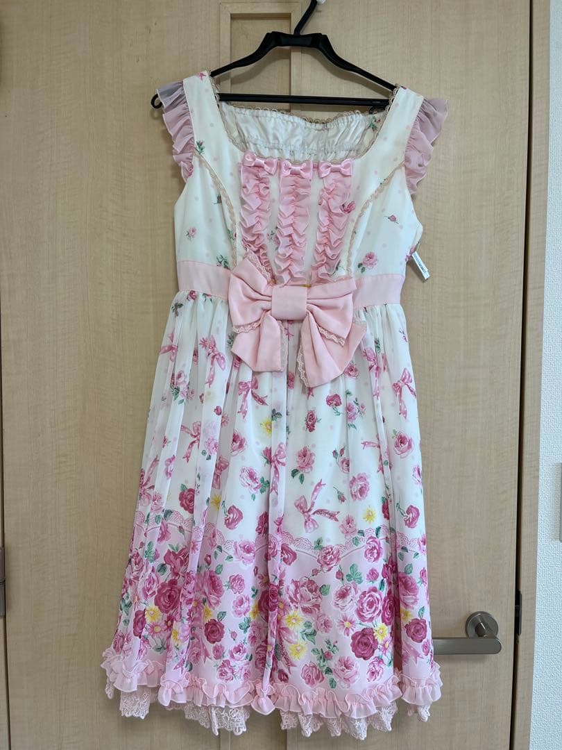 Angelic Pretty パウダーローズ　ワンピース＆ローズオーバーニー
