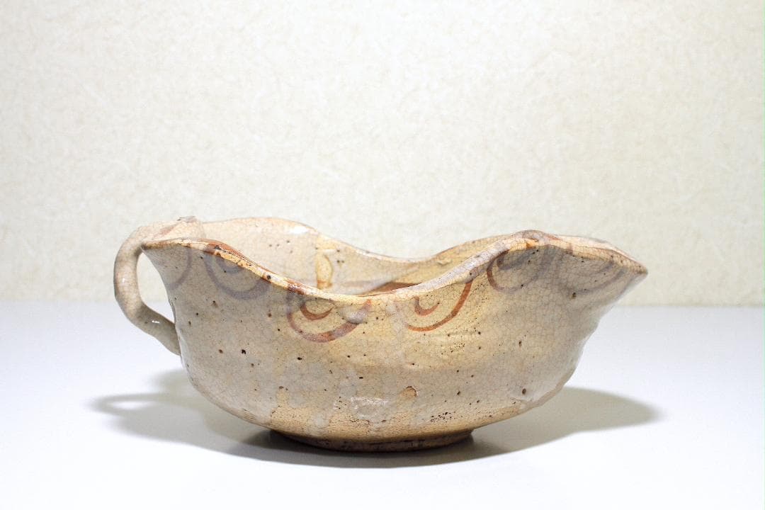 江戸前期-中期 志野織部 菓子鉢 [箱: 嘉永六年新調]