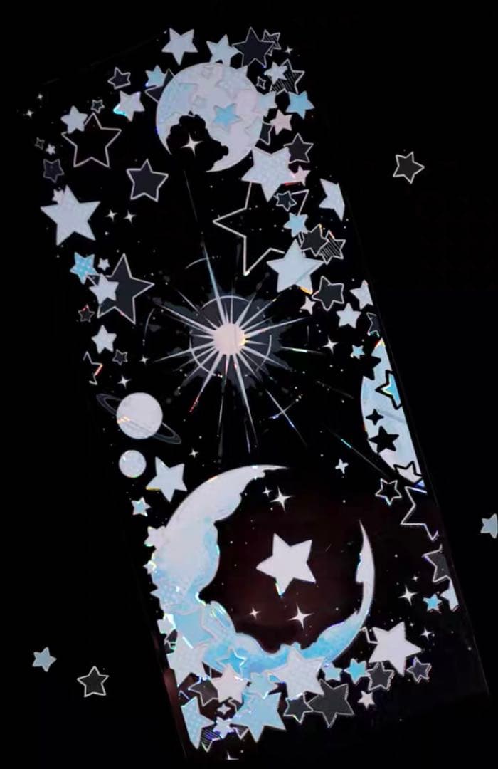 【8232】海外　マステ　5m巻売り　貝殻光マスキングテープ　星月