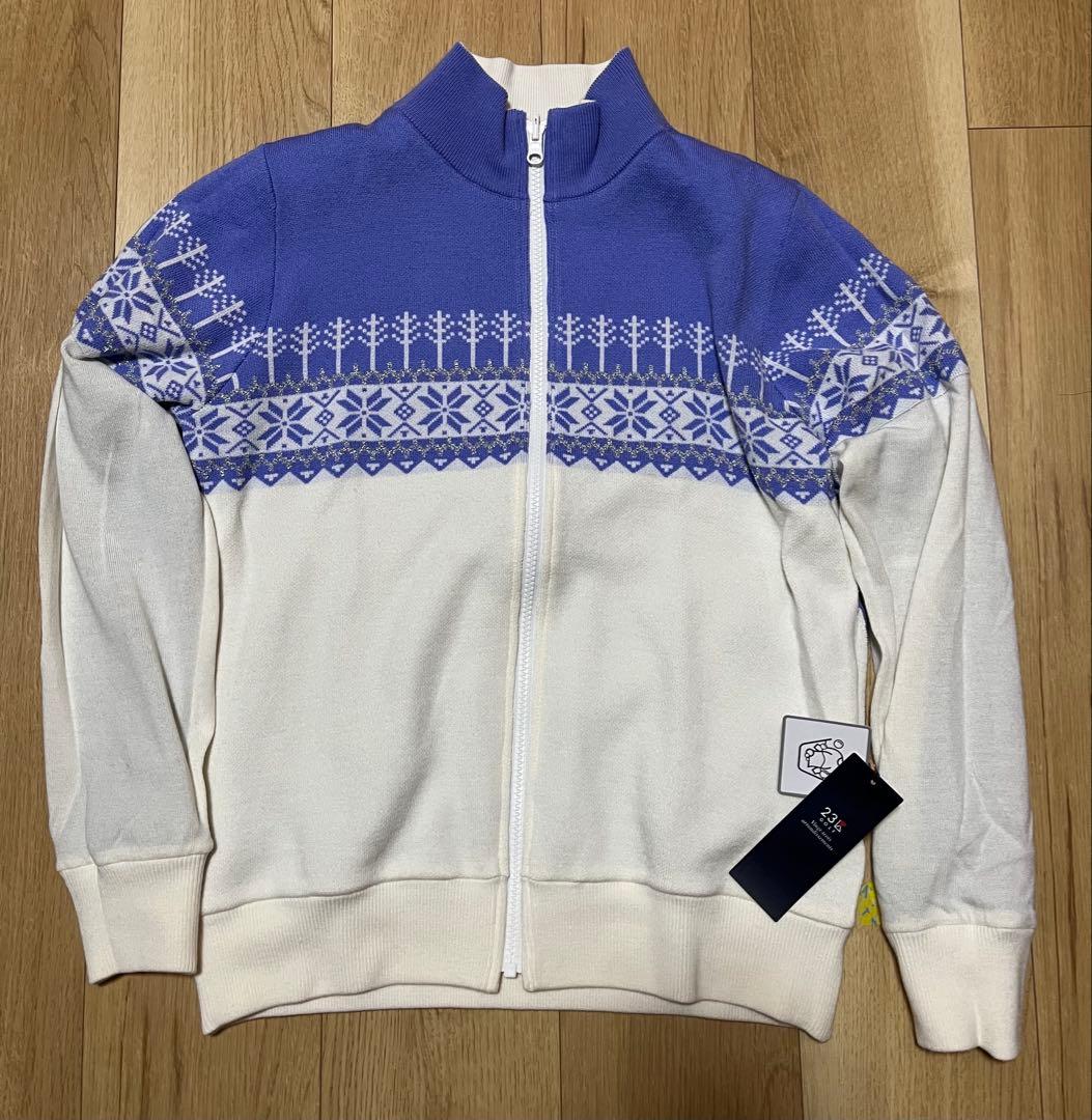 23区ゴルフ防風ノルディック柄リバーシブルブルゾン