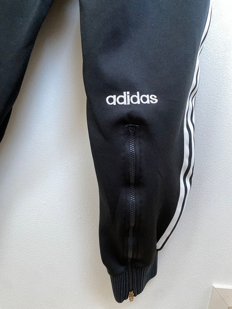 90s アディダス デサント製 セットアップ ジャージ XO 黒　ビッグロゴ