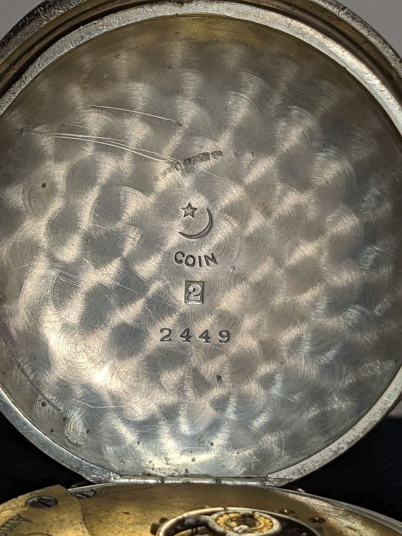 ♦ウォルサム社 銀製鉄道懐中時計 1800年代末頃 アメリカ国内製造 骨董品