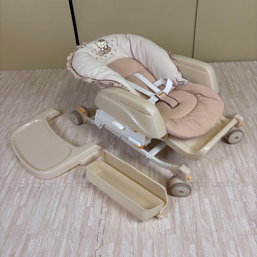 ☆ハローキティ☆　希少・美品　コンビ　ハイローベッド＆チェア　極上クリーニング済