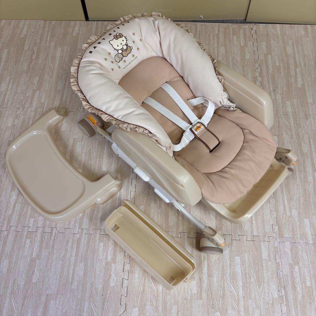 ☆ハローキティ☆　希少・美品　コンビ　ハイローベッド＆チェア　極上クリーニング済