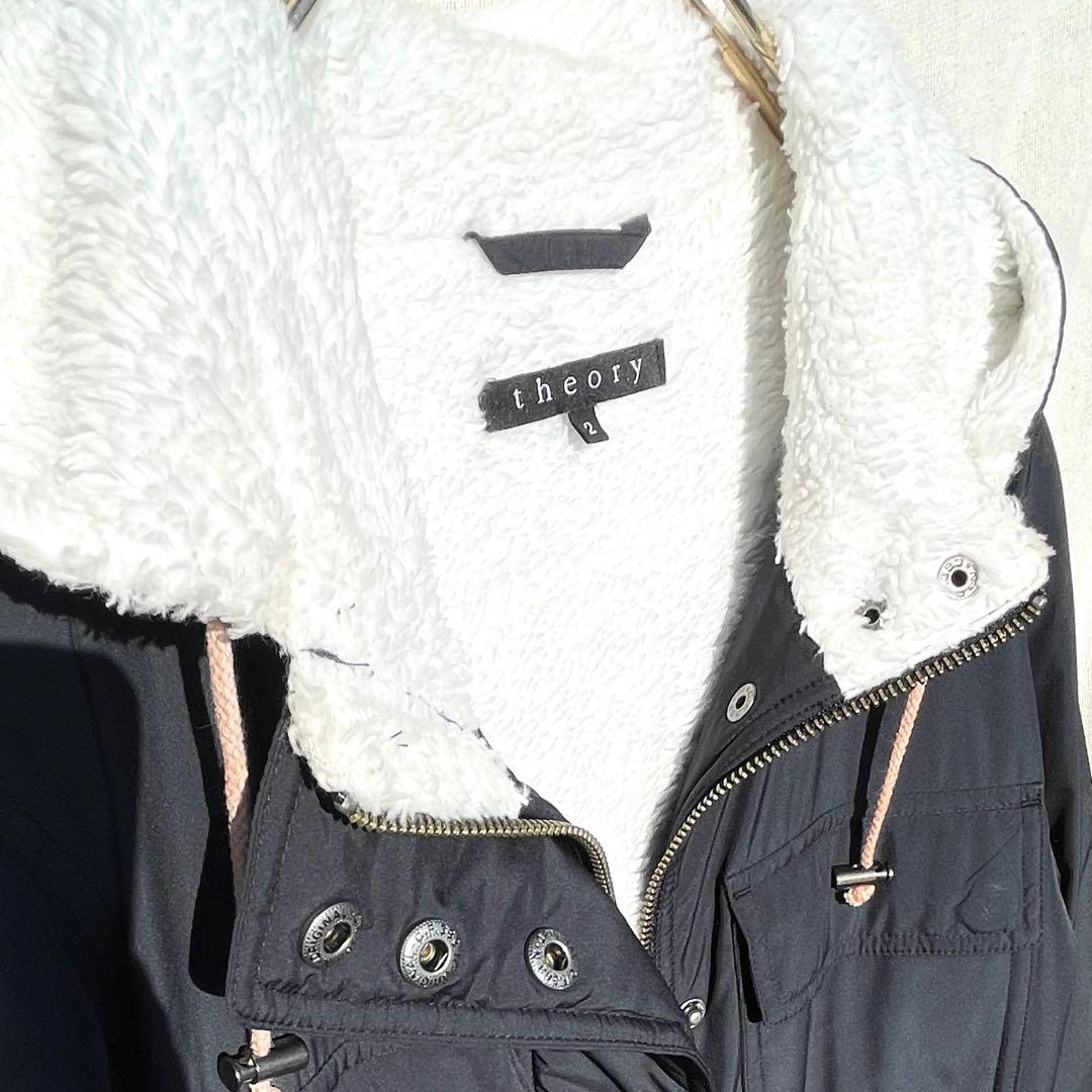 ボア モッズコート フード ウール コットン フーデッドコート ホワイト 黒