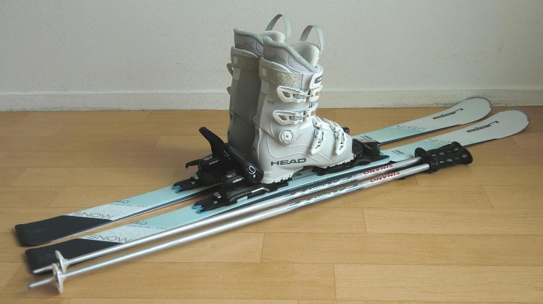 ■■送料無料■ELAN■女性用スキーフルセット■板140靴23.5■メンテ付■■