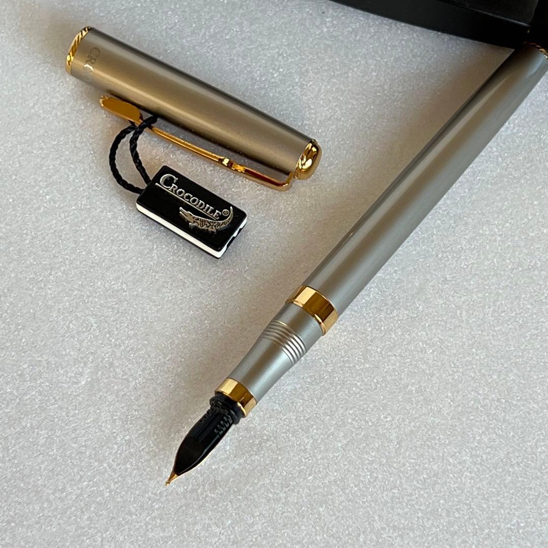【新品】CROCODILE 金メッキペン先 万年筆 22K 香港監査