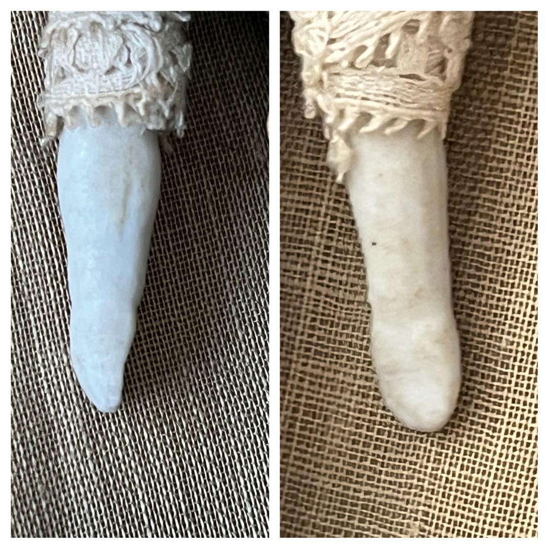 アンティークビスクドール陶器小さなドールミニョネット レトロ人形ハンドメイド