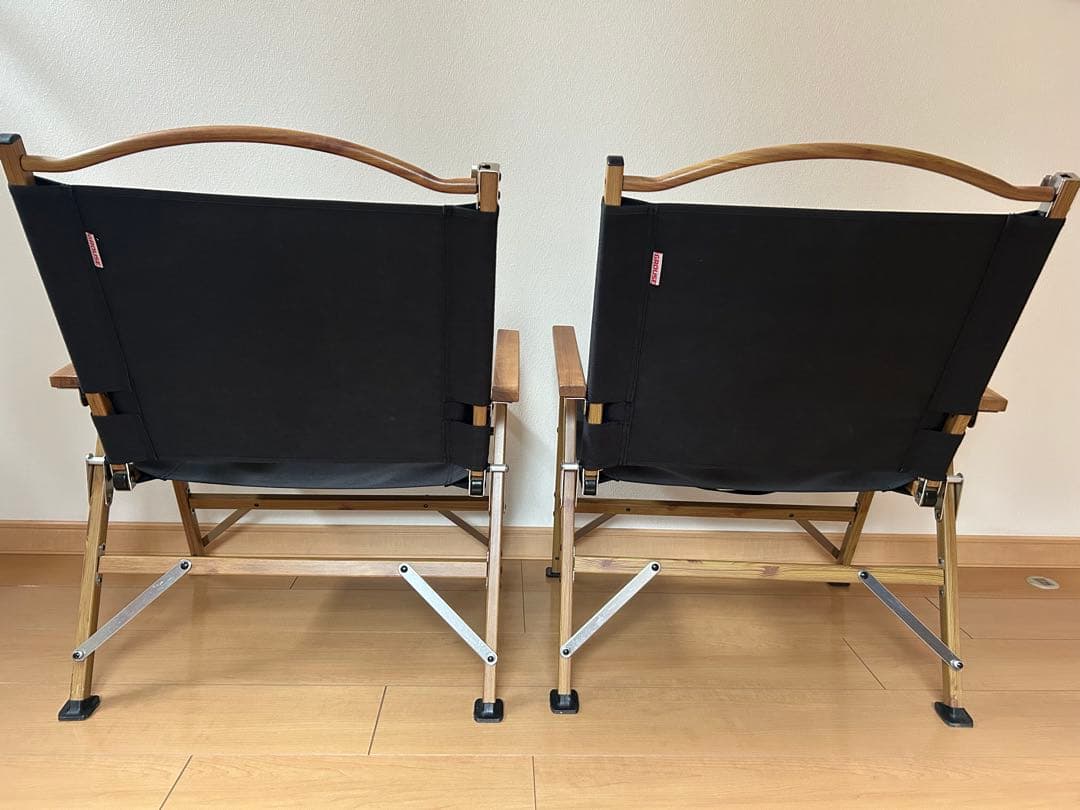 GROUSEグラウス　アウトドアローチェア　ブラック×2セット