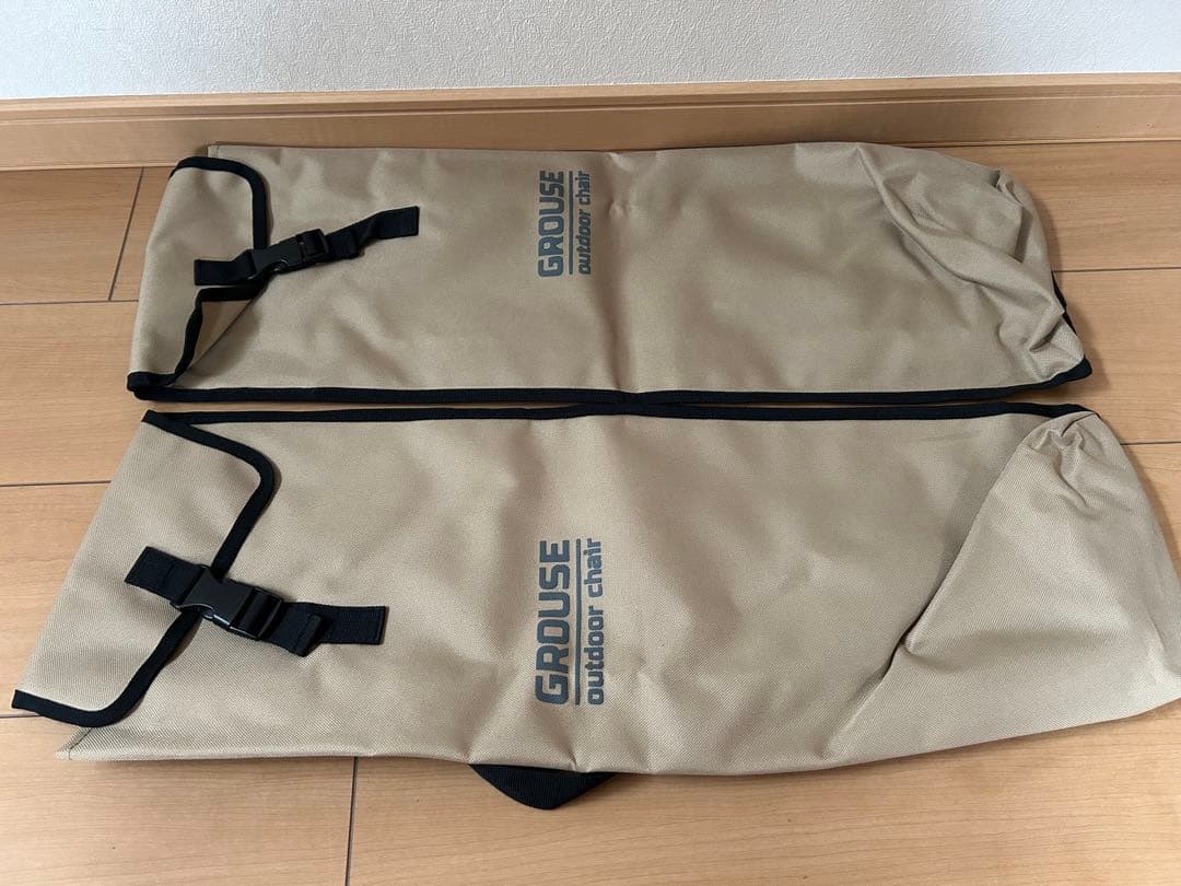 GROUSEグラウス　アウトドアローチェア　ブラック×2セット