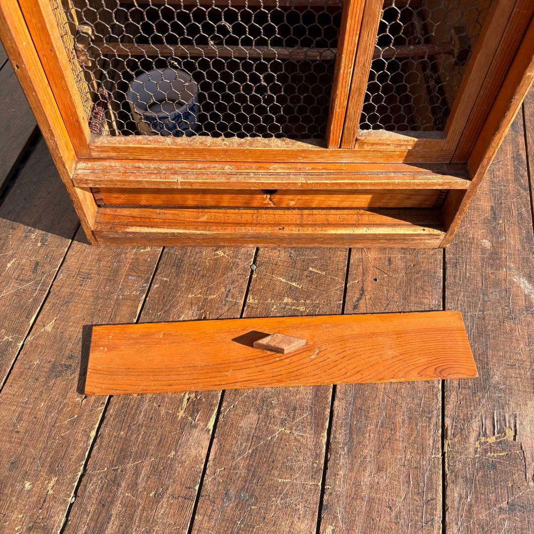 昭和レトロ 木製 飼育箱 小動物 小鳥 鳥かご 巣箱 引き出し古道具 めじろ箱