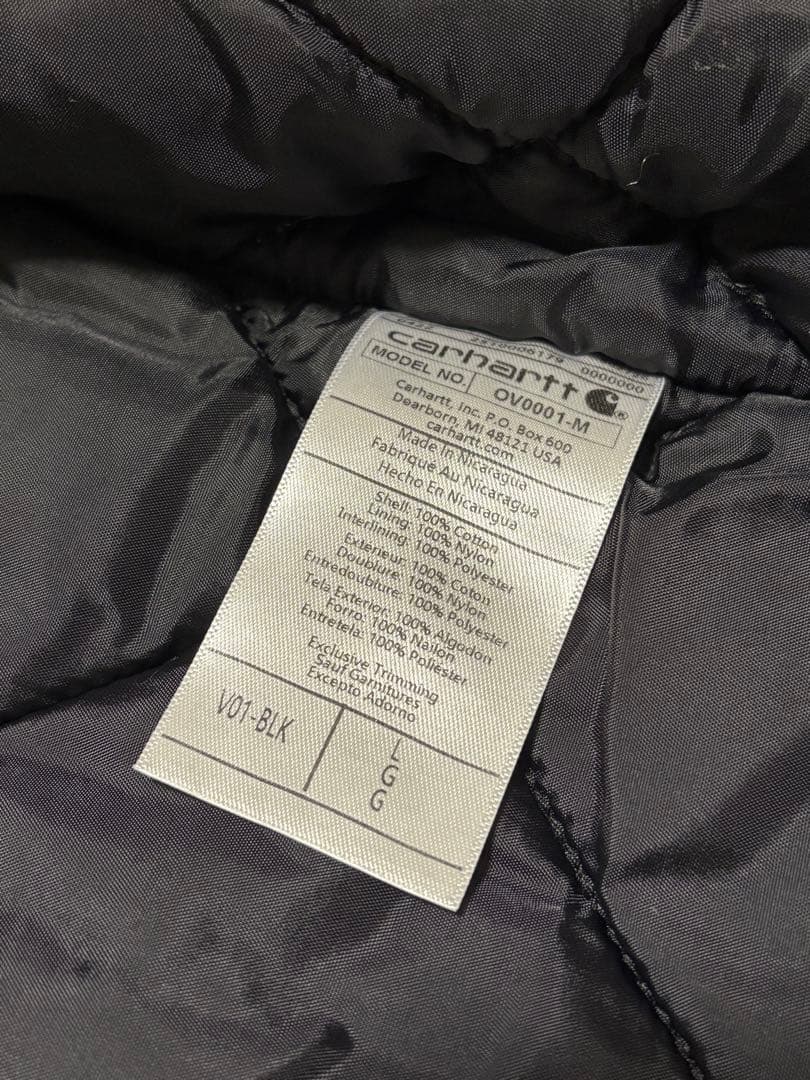Carhartt カーハート キルティングライナー ワークベスト 黒 L