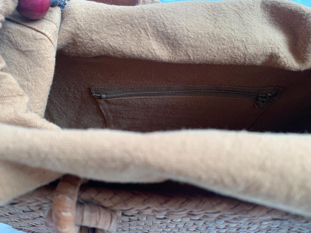 山葡萄 かごバッグ 網代編み 職人手編み 変則二重編み 籠 手提げ 内布あり